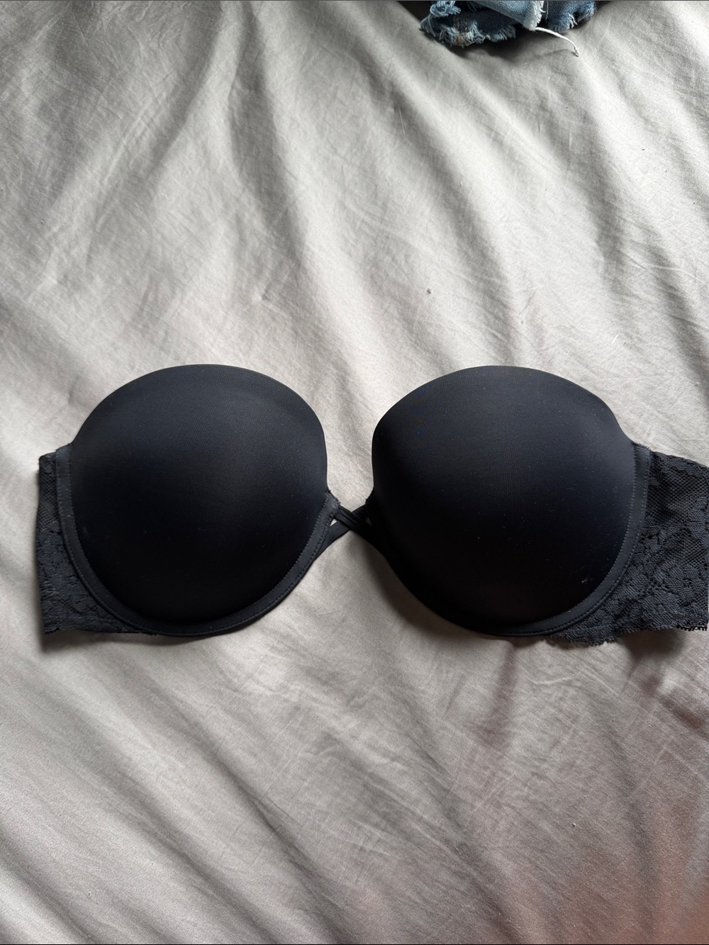 Aerie Maddie Strapless Black Push-up Bra